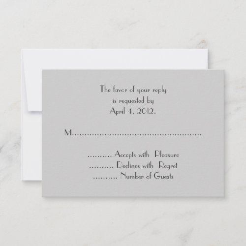 Modern Gray Monogram Reply Cards