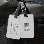 Modern Gray Monogrammed  Luggage Tag<br><div class="desc">Modern Gray Monogrammed Luggage Tag.</div>