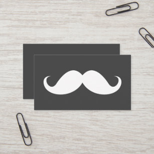 Modern gray mustache professional business card