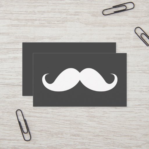 Customizable Modern gray mustache professional business card