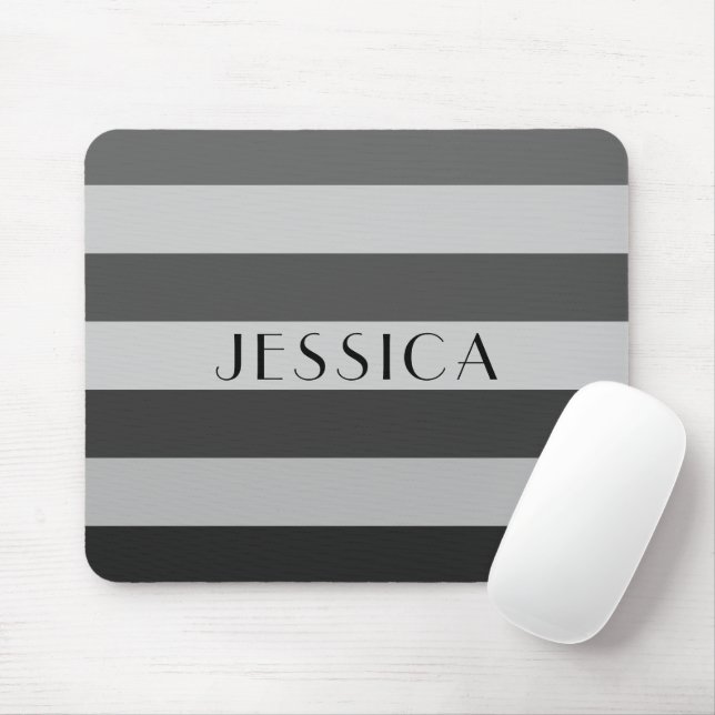Modern Gray Name Mouse Pad (With Mouse)