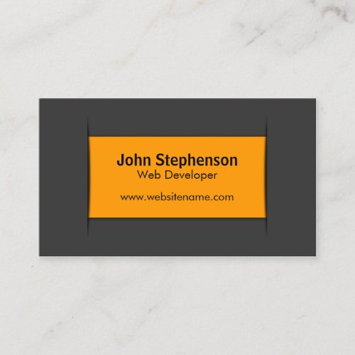 Modern Gray Orange Business Cards