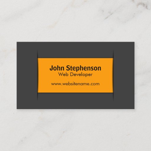 Customizable Modern Gray Orange Business Cards