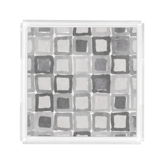 Modern Gray Painted Patches  Acrylic Tray