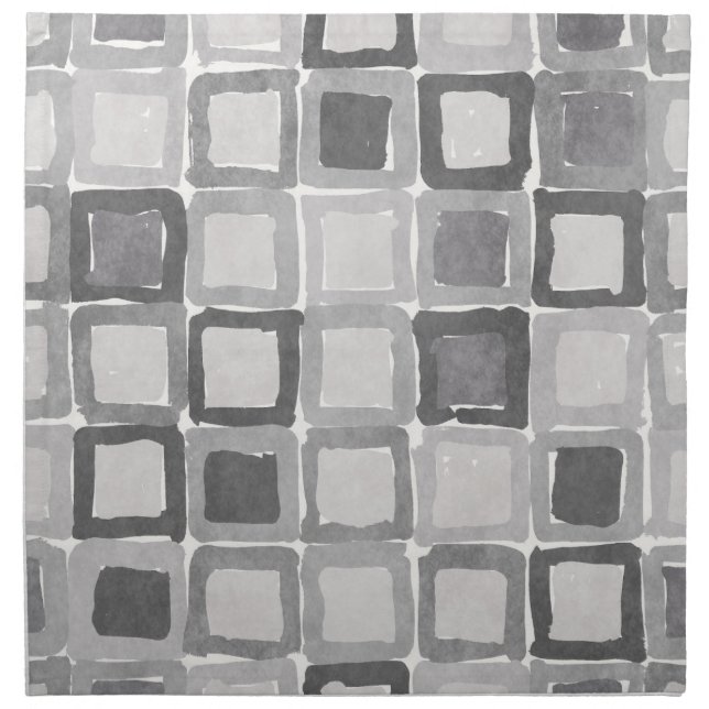 Modern Gray Painted Patches  Cloth Napkin (Front)