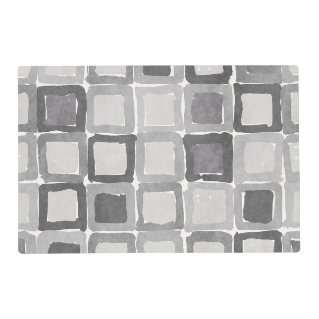 Modern Gray Painted Patches  Placemat (Front)