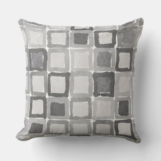 Modern Gray Painted Patches  Throw Pillow