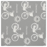 Modern Gray Pattern Sunshine Bicycle Personalized Fabric