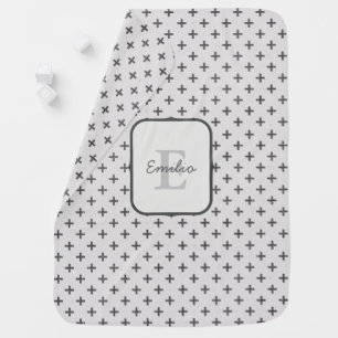 Modern Gray Patterned Baby Boy Blanket