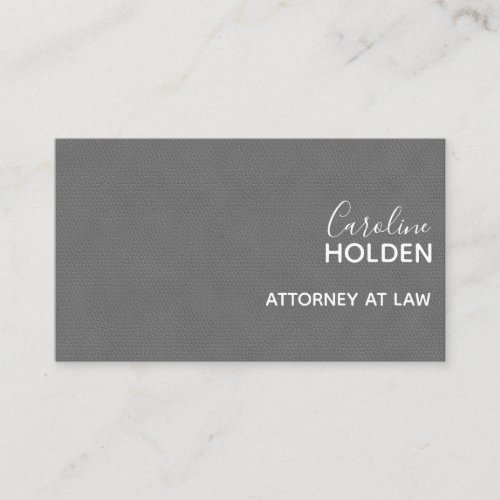 Modern Gray Pebbled Leather Texture Professional Business Card