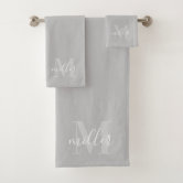 Monogrammed Bath Towel Set, Personalized Bath Towel Set