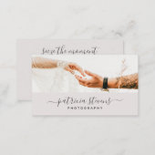 Modern gray photographer script typography photo business card (Front/Back)