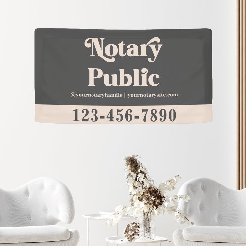 Modern Gray  Pink Vintage Notary Business Event Banner
