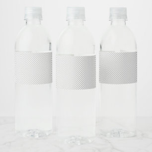 Modern Gray Polka Dot Event Sign Background Water Bottle Label