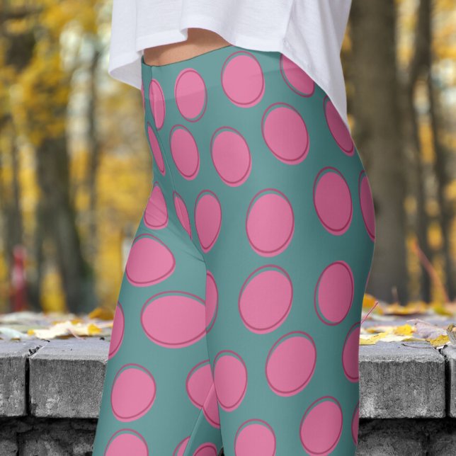 Modern Gray Polka Dot Pattern Leggings (Polka Dot on Slate Gray Leggings)