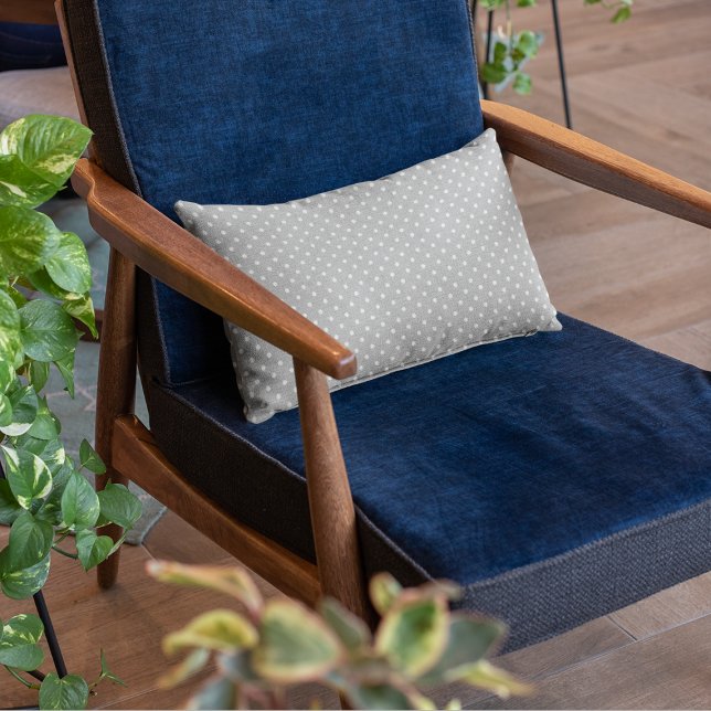 Modern Gray Polka Dots Pattern Lumbar Pillow (Creator Uploaded)