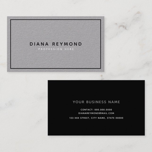 modern gray premium black professional business card (Front/Back)