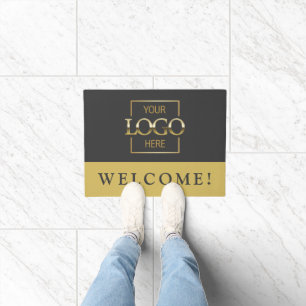 Modern Gray Promotional Business Logo Door Mat