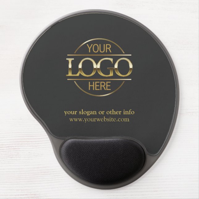 Modern Gray Promotional Company Business Logo Gel Mouse Pad (Front)