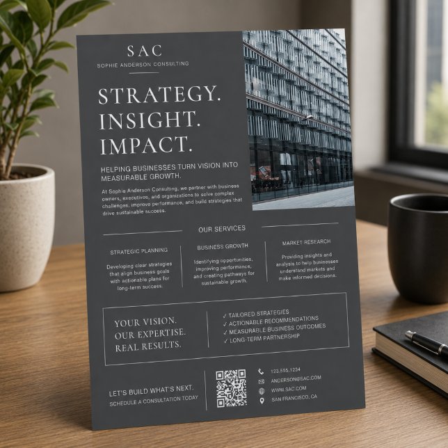 Modern Gray QR Code Professional Consultant Flyer (Modern Gray QR Code Professional Consultant Flyer)