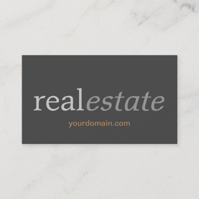 Modern Gray Real Estate Standard Business Card (Front)