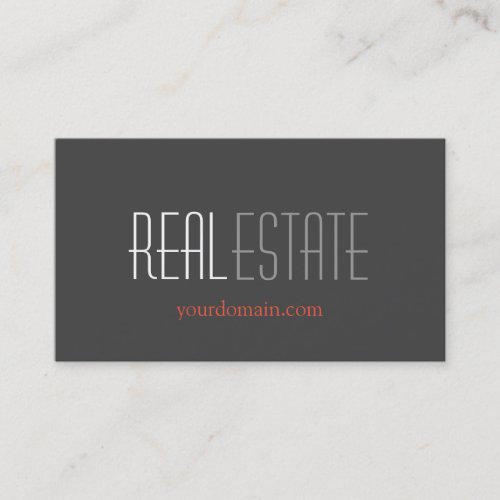 Modern Gray Real Estate Standard Business Card