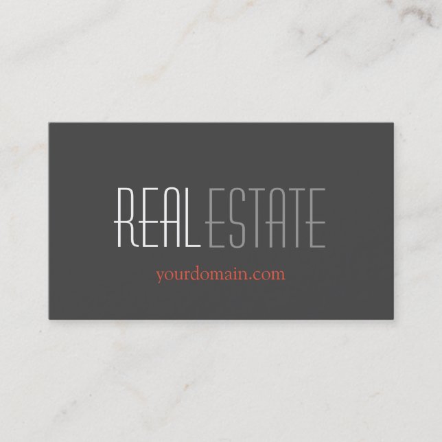 Modern Gray Real Estate Standard Business Card (Front)