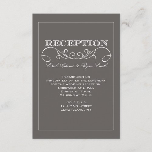 Modern Gray Reception Invitation