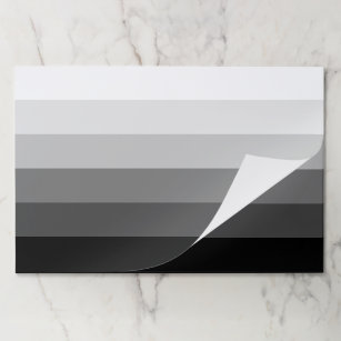Modern gray scale gradient stripes paper placemats