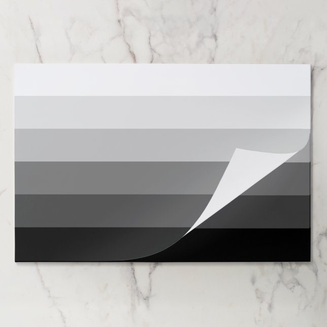 Modern gray scale gradient stripes paper placemats (Folded)