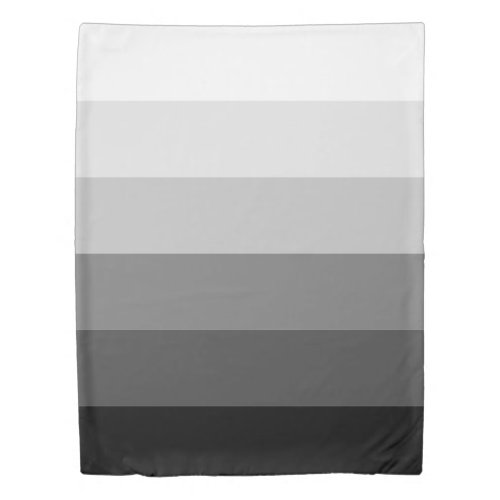 Modern gray scale gradient stripes pattern duvet cover