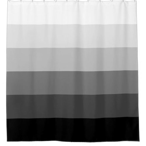 Modern gray scale gradient stripes pattern shower curtain