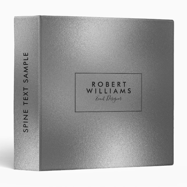 Modern Gray Shiny Abstract Background Binder (Front/Spine)