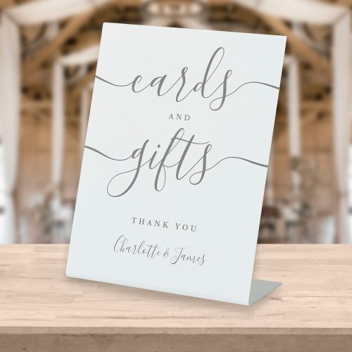 Modern Gray Signature Script Cards And Gifts Pedestal Sign