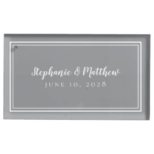 Modern Gray Simple Wedding Reception Table Place Card Holder
