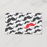 Modern Gray Single Red Mustache Professional Business Card at Zazzle