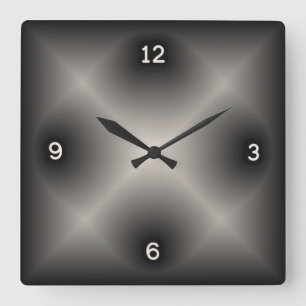 Modern gray square wall clock