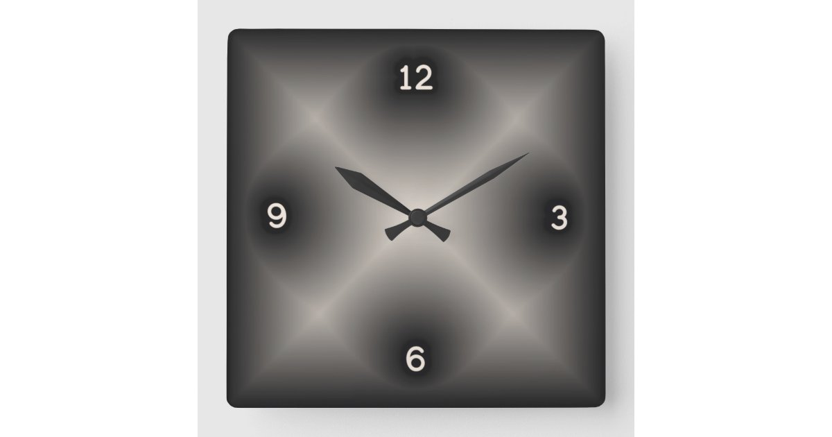 Modern gray square wall clock Zazzle