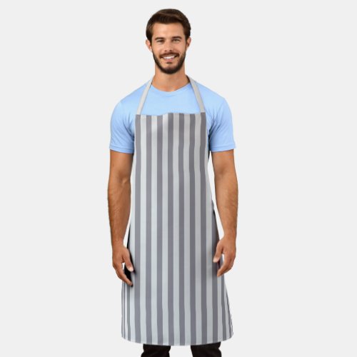 Modern Gray Stripe BBQ Kitchen Chef Apron