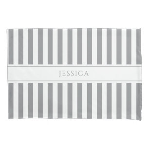Modern Gray Stripes Pattern Pillow Case