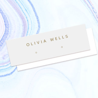 Modern Gray Stud Earring Display Mini Business Card