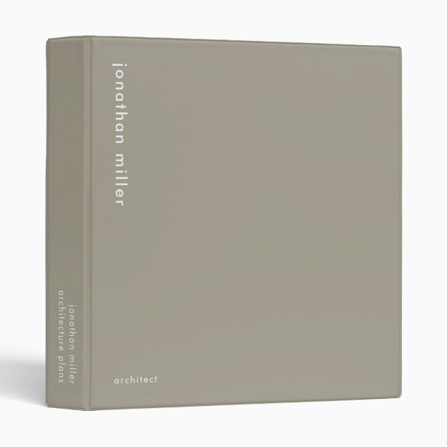Modern Gray Taupe Geometric Portfolio Binder (Front/Spine)