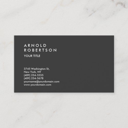 Modern Gray Trendy Professional Business Card