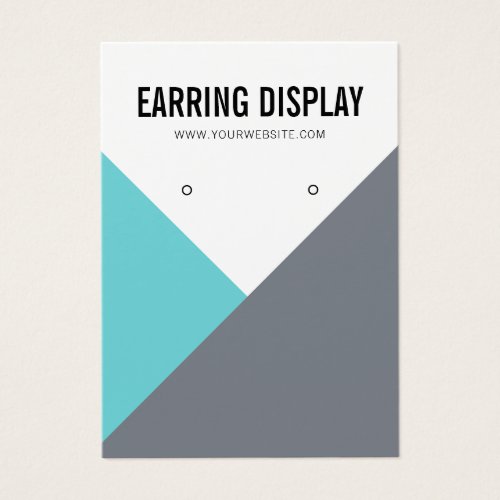 Modern gray turquoise color block earring display