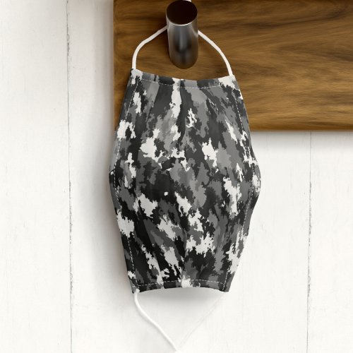 Modern Gray Urban Camouflage Pattern Mens Adult Cloth Face Mask