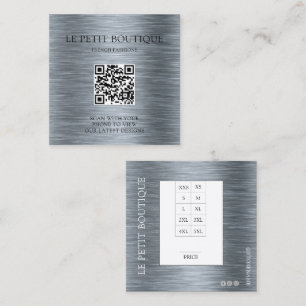 Modern Gray US Clothing Size Chart Price Tag