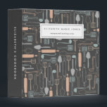 Modern Gray Vintage Kitchen Recipes Cookbook 3 Ring Binder<br><div class="desc">Modern Gray Retro Vintage Hand drawn Kitchen Utensils Recipes Cookbook 3 ring binder</div>