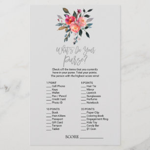 Modern Gray "What's In Your Purse" Game Flyer