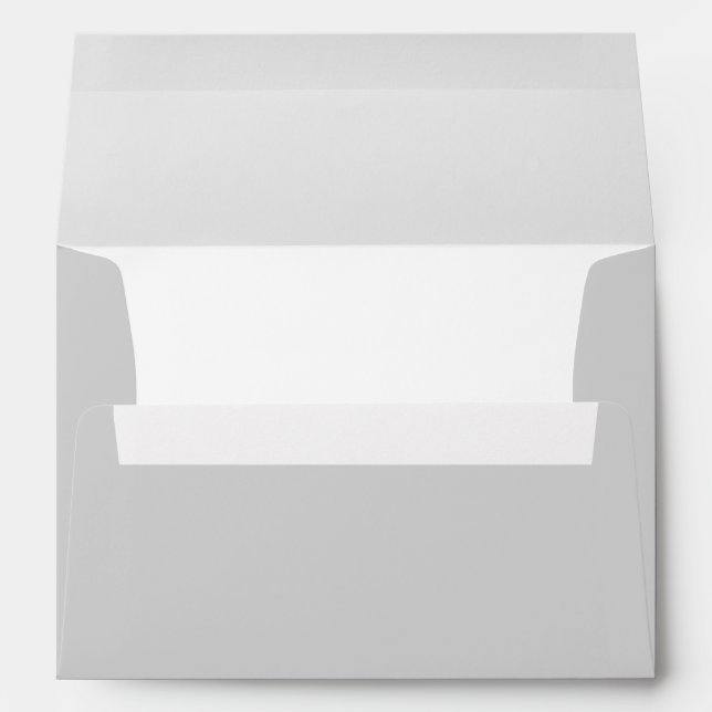 Modern Gray White Baby Shower Simple Envelope (Back (Bottom))