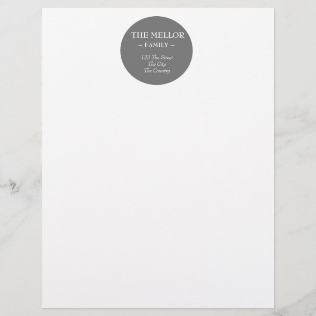 Modern Gray White Editable Personalized Letterhead (Front)